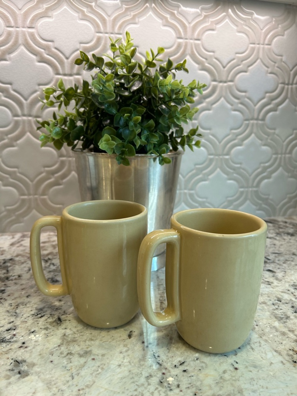 Heath Ceramics creamy yellow Ceramic Mugs - Pair